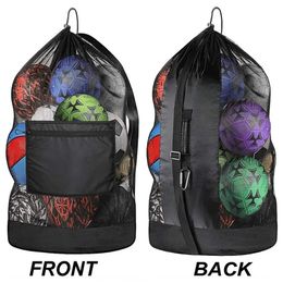 Drawstring Sports Ball Bag Football Mesh Bag Basketball Backpack Football Soccer Volleyball Ball Storage Bags Swimming Gear Bag 240601