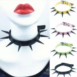 Chokers Gothic Spiked Choker, Punk Choker Collar, Black Rivets Studded Choker Necklace for Women Men Bondage Cosplay Goth Jewellery