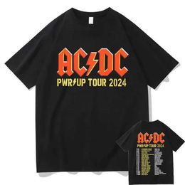 Men's T-Shirts Rock Band Pwr Up World Tour 2024 Graphic T-shirts Men Women Fashion Gothic Vintage T Shirt Male Casual Oversized Tees Streetwear T240531