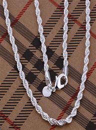 925 Sterling Silver Necklace Fine 3MM Men Women Necklace 16quot 30inch XMAS New Classic ed Rope Chain Necklace Link Italy1943879