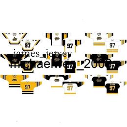 Jam01 Weng Go Cheap Customised 1981 82-1986 87 OHL Mens Womens Kids Black White Yellow Stiched North Centennials s Ontario Hockey League Jerseys