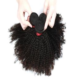 9A Afro Kinky Curly Hair Extension 3 Bundles or 4 Bundles Brazilian Indian Malaysian 100 Virgin Human Hair Natural Color 828inch7933988