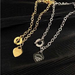 Colar de moda de grife da moda Chain Sier Gold Gold Bated Stainless Steel Letter Colares for Women Jewelry Gift