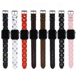 Fashion Top Designer Watchband Straps for Apple Watch Band 49MM 41mm 45mm 42mm 38mm 40mm 44mm Luxury G Designs watchbands iwatch 9 8 7 6 5 4 PU Leather L Flower