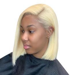 13x6 Blonde Lace Front Wig Brazilian 1B 613 Short Bob Lace Front Human Hair Wigs For Black Women Transparent8240663