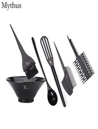 Professional Hair Colouring Tools Set 6PcsSet Silicone Hair Colour Mixing Bowls Dyeing Mixing Bowl Tinting Brush Hairdressing Tools5862095