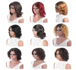 Ishow Short Wigs Lace Part 1b30 27 2 4 Brazilian Virgin Human Hair Wigs Brown Colored Bob Body Wave53459808484457