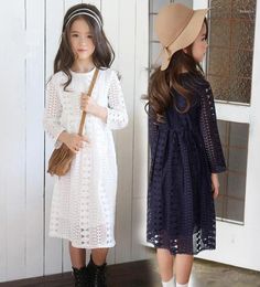 Girl Dresses Kids Princess Lace Dress Teens Girls 12 13 14 15 Years Long Sleeve Dark In Fall Winter9662301