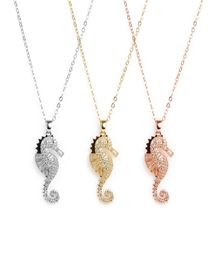 1PCS Necklace Seahorse 3 Colours Marine Animal Pendants Clavicle Chain Summer Elegant Not Fade Fashion Pendant Party Date Birthday 4302377