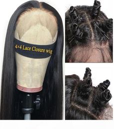 Parrucche per capelli umani in pizzo frontale parrucche per capelli umani 44 chiusura in pizzo parrucca brasiliana dritta parrucca per donne nere Fairgreat Lace Frontal7391902