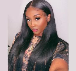 Malaysian Silky Straight Silk Base Full Lace Wig Middle Part Human Hair Wigs Glueless Silk Top Wigs Bleached Knots 130 Densit4601948