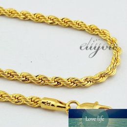 New Fashion Jewellery 4mm Mens Womens 18K Yellow Gold Filled Necklace Rope Twisted Chain Gold Jewellery DJN86 Factory price expert design 234f