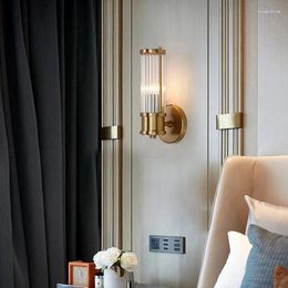 Wall Lamp LED For Villa Living Background Dining Room Bedroom Bedside Lighting Light Home Decorations Glass