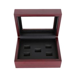 drop wooden display box championship ring collectors display case 5 slot6313476