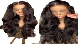 Lace Front Wigs Human Hair Body Wave Frontal Wig Pre Plucked with Baby Hair 150 Denisty Black Color2155355