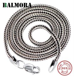 BALMORA Real 925 Sterling Silver Foxtail Chains Chokers Long Necklaces for Women Men for Pendant Jewellery 1632 Inches214G2387000