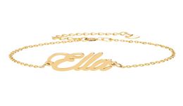 18k Gold plated Stainless Steel Bracelets Letter Name quot Ella quot Charm Bracelets for Women Personalised Custom Charm Chris4547090