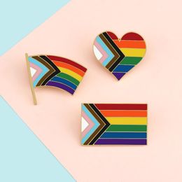 LGBT red blue yellow rainbow flag heart brooch Cute Anime Movies Games Hard Enamel Pins Collect Metal Cartoon Brooch Backpack Hat Bag Collar Lapel Badges