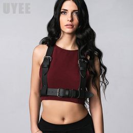 Belts UYEE Pu Leather Sexy Belt Lingerie For Adult Adjustable Body Bondage Cage Bra Harness Suspender Rave Waist Wide Strap LB-009 236W