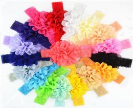 Baby Hair Accessories 18pcslot Chiffon Flower Newborn Headband Elastic Lace Bows For Girls Baby Hair Bows Hairbands For Girls15461340