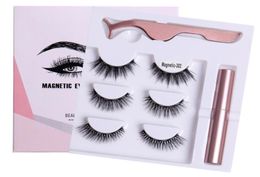 Hand Made Reusable Multilayer Magnetic False Eyelashes Extensions Light Soft Thick Natural 3 Pairs Magnets Fake Lashes No Glue Nee4970273