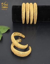 Bangles With Designer Charms Bracelets Jewellery 18K Gold Girl Copper Luxury Dubai Pure African Turkish Wedding Bangle2567168