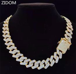 Men Hip Hop Chain Necklace 20mm heavy Rhombus Cuban Chains Iced Out Bling fashion Jewellery For Gift 2202171103320