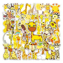 50PCS Cartoon Giraffe Stickers Lovely Kids' Toy Stickers Cute Animals Graffiti Sticker For Boys Girls Hbsvl