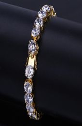 Hip Hop Tennis Bracelet For Men Women Fashion Gold Silver Color Men Women 8 Inch 8mm Zircon Chain Bracelets3700527