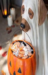 Party Decoration Halloween Decoration Dog Elf Candy Bowl Resin Crafts For Christmas Decoration Props Thanksgiving Party DIY Decor 4612730