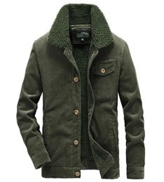 Men039s Jackets Bomber Jacket Men Warm Corduroy Coats Casual Outwear Windbreaker Fleece Cotton Streetwear Multipocket Clothing3068093