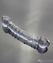 female double heads magic purple crystal ribs glass penis dick stick analplug dildos adult sex toys sexo game product for women5117382