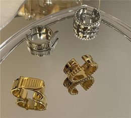 Cluster Rings Origin Summer Unique Design Leather Belt Ring For Women Girls Gold Silver Colour Open Metallic Wide Index Finger Jewe5175668