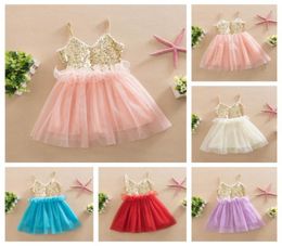 Whole Sweet Kids Girls Tutu Sequins Dress Sundress Multi Candy Colour Princess Party Dress Halter V Neck Dress7489687