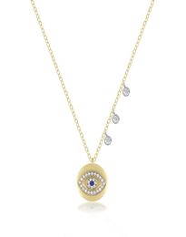 Gold plated lucky evil eye charm necklace cz drop elegance fashion Jewellery women elegance fashion pendant necklaces5536426