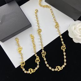 Diamond Gold Designer Pendant Necklaces DC Set Jewelry Fashion Necklace Gift For Girl