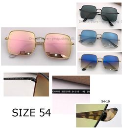 top quality Square metal Sunglass for Women Men gradient Fashion Shades uv400 glass lens gafas sunglasses size 54mm with box leath8339404