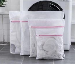 3 Size Polyester Mesh Laundry Bag Underwear Sock Sox Zipped Washing Machine Net Bag Pouch Clothes Bra Lingerie Protector Bags YL011053380