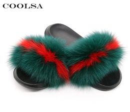 Coolsa Summer Women Fox Slippers Real Slides Female Indoor Flip Flops Casual Raccon Sandals ry y Plush Shoes T2004114863417