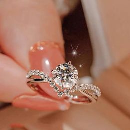 1CT Moissanite Diamond Wedding Rings Simple Fashion Jewellery Real 925 Sterling Silver Zircon Eternity Women Finger Ring For Lover Gift