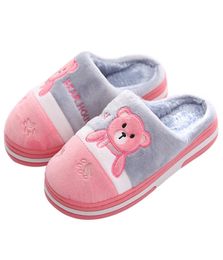 Warm Winter Slippers Women Cartoon Bear Home Shoes Nonslip Thick Sole Indoor Bedroom Slippers House Shoes Couples Plush Slippers8223620