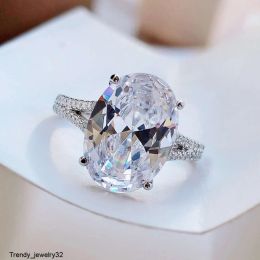 Rings Unique Design 14K White Gold 3.0ct Oval Cut Moissanite Diamond Ring for Women Wedding Ring