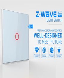 ZWave 1CH EU Wall Light Touch Screen Switch Home Automation ZWave Wireless Smart Remote Control Light Switch22594176292976