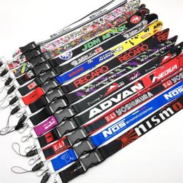 Keychains Car JDM Modified Cultural Buckle Lanyard Employee039s Card ID Mobile Phone Key Hanging Neck Quick Release HKS Sparco 7280309