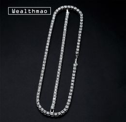 5mm Men039s Hip Hop Bling Bling Iced Out Tennis Chains 1 Row Necklaces Bracelet Crystal Luxury Silver Gold Colour Men Chain Jewe5819140