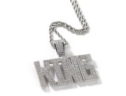 Solid Letters Custom Initial Name Necklace Personalised Pendant With Tennis Chain Iced Out Cubic Zircon Hiphop Jewelry2659767