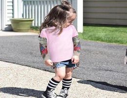 Rompers Born Baby Girl Clothes Infant Boy Tattoo Printed Long Sleeve Patchwork Romper Bodysuit Bebes Bodysuits7758679