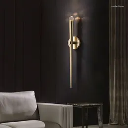 Wall Lamp Crystal Copper Light Luxury LED Bedroom Living Room Hallway Bedside