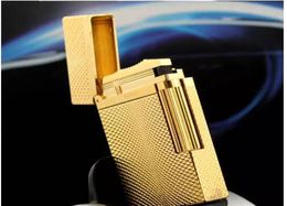 100 New ST memorial st lighter Pure copper Gold Sliver Net type fringe bright sound gas lighter 2448190