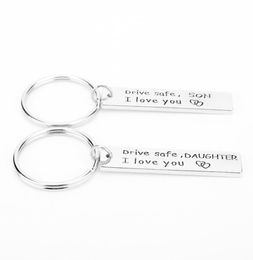 Jewellery Letter Keychain Drive Safe Son DaughterI love you Keychain Lucky Key Chain Keyring Charm Family Christmas Gift4930729